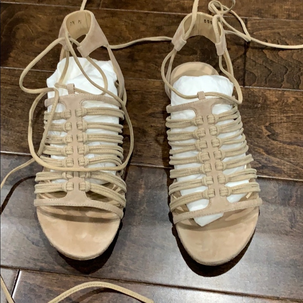 Stuart Weissman knot again lace up sandal 7.5